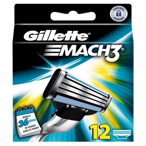 Gillette Mach 3 - Recambios para cuchillas de afeitar (12 unidades)