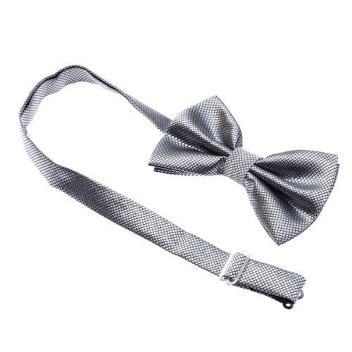 Gleader Corbata de Lazo Pajarita Bow Tie para Traje Formal Hombre Fiesta Color a Elegir - plata