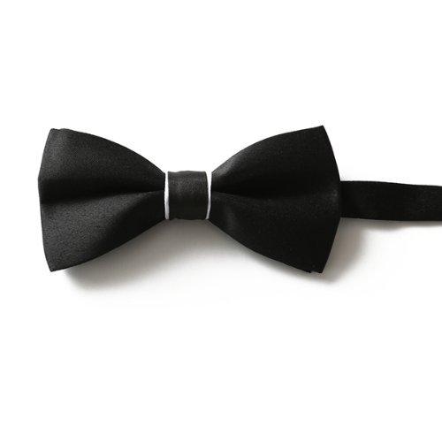 Gleader Corbata de Lazo Pajarita Bow Tie Formal Vintage Clasico para Hombre Negro Blanco