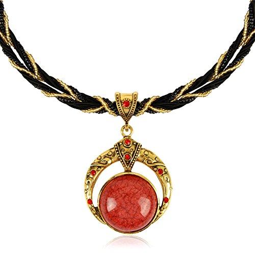 Signore-Signori Handmade Antique Red Retro Collar del sueño, Vintage Joyería Viene en una Caja de Regalo Libre/Bolsa