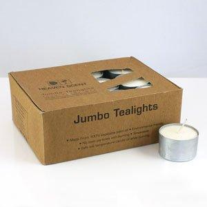 Heaven Scent Natural Organic Jumbo Tea Light Candles - 24 (Long Life 7 hours) by Heaven Scent