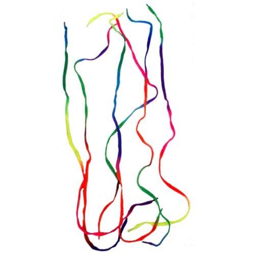 RAINBOW Colour Shoelaces - Bright Coloured Neon Flat Laces 90cm (1 Pair) by Henbrandt