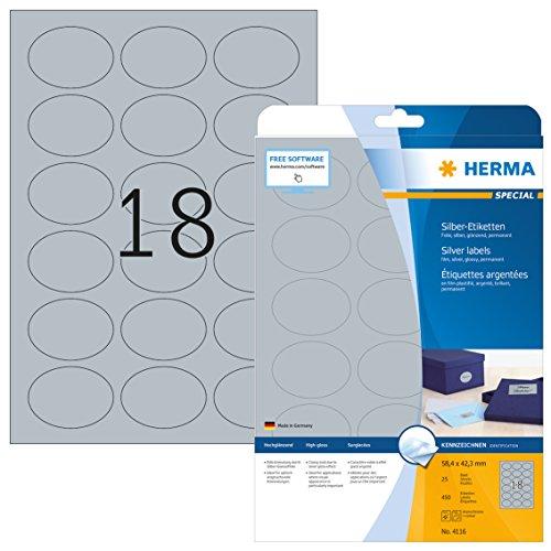 Herma 4116 - Etiquetas para impresoras (450 unidades), plateado