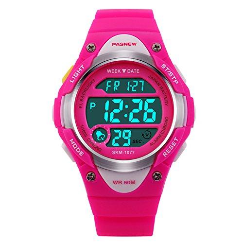 Hiwatch Reloj para Niñas Deportivos Impermeable 164 pies LED Digital a Prueba de Agua Relojes para Chicas Rosado