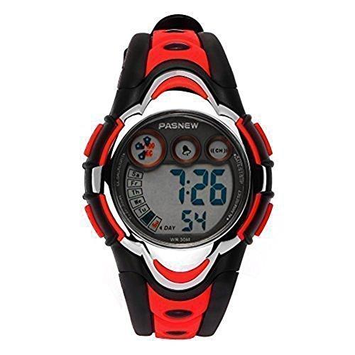 Hiwatch Relojes Deportivos Impermeable para los Niños/Niñas Reloj de Pulsera Digital a Prueba de Agua Infantiles Rojo
