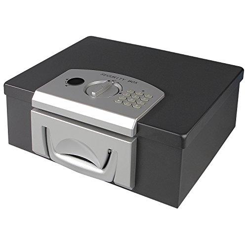 HMF 1006-02 Caja de Documentos con Cerradura Electrónica | 32,5 x 25,5 x 12,5 cm | Negro