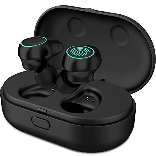 HolyHigh Auriculares Bluetooth 5.0 Inalámbricos Mini Twins Stereo Auriculares Inalambricos con Caja de Carga y Micrófono Integrado para iOS y Android