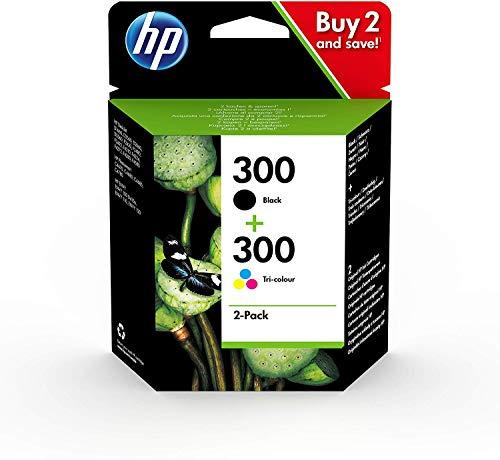 HP 300 - Pack de 2 tintas, color negra y tricolor