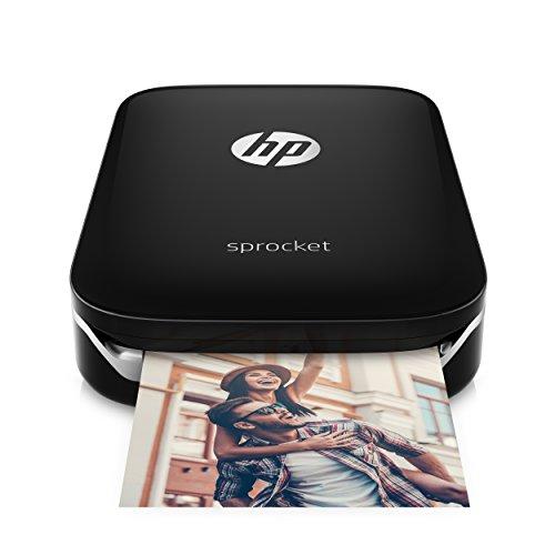 HP Sprocket - Impresora fotográfica portátil (impresión sin tinta, Bluetooth, 5 x 7.6 cm impresiones) color negro