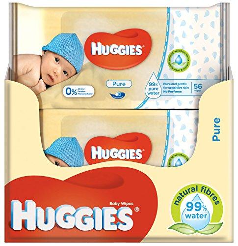 Huggies Pure Baby Wipes - 10 x Packs of 64 (640 Wipes)