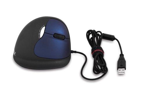 Humanscale EV Pro - Ratón (mano derecha, USB, 2500 DPI, Negro, Azul, Plata)