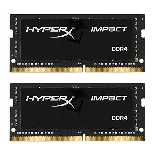 HyperX Impact - Memoria RAM de 32 GB (DDR4, Kit 2 x 16 GB, 2400 MHz, CL14 SODIMM, XMP, HX424S14IBK2/32) Color Negro
