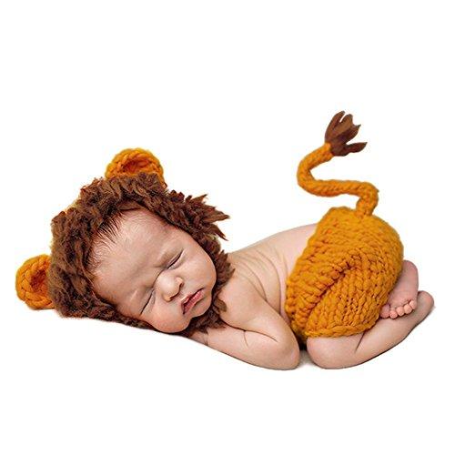iBaste Ropa de bebe Recien Nacido Conjunros de bebes Tejido a mano la estatua del león para Fotografía Atrezzo Treje