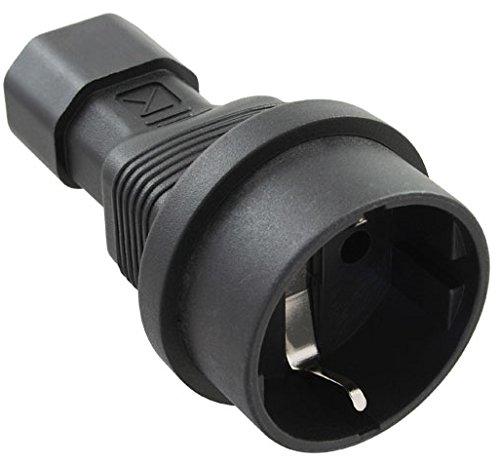 InLine - Adaptador de schuko a Cable de alimentación C14, Color Negro 1 Pieza
