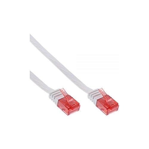 InLine Flat Patch Cord UTP Cat.6 1m White - Cable de Red (1 m, Blanco)