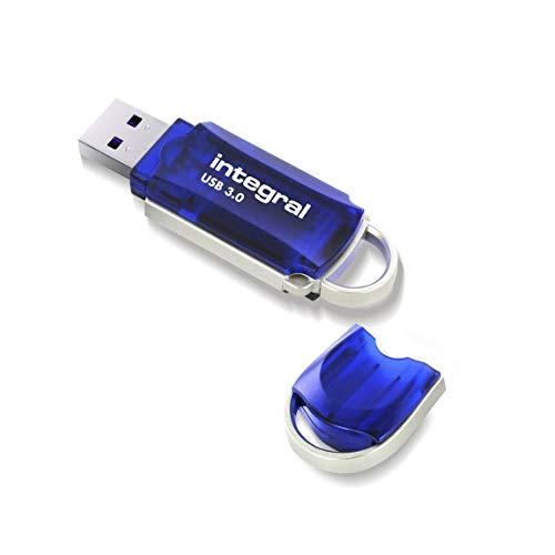 Integral Courier 16GB USB 3.0 (3.1 Gen 1) Capacity Azul, Plata Unidad Flash USB - Memoria USB (16 GB, USB 3.0 (3.1 Gen 1), USB Type-A Connector, 80 MB/s, Tapa, Azul, Plata)