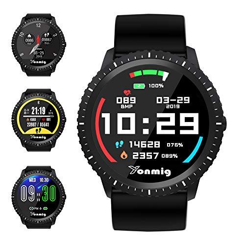 Reloj Inteligente, YONMIG Smartwatch con Pulsómetro, Monitor de Calorías, Podómetro, Impermeable IP68 Pulsera de Actividad, Monitor de Sueño Reloj Deportivo para Hombre Mujer Android y iOS