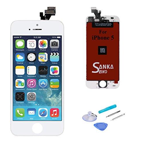 Sanka LCD Pantalla Táctil con Marco de Digitalización Asamblea Pantalla de Recambio para iPhone 5 - Blanco
