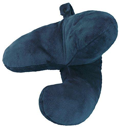 Almohada de viaje J-pillow, Invento Británico del Año - Apoyo para barbilla, cabeza y cuello en cualquier postura sentada - Azul