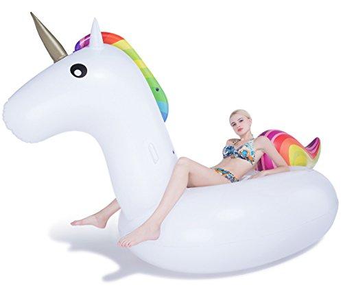 Jasonwell®Inflable Gigante de Unicornio Flotador Piscina Unicornio hinchable colchonetas piscina flotador unicornio piscina para adultos, Juguete para fiesta de piscina con válvula rápida(Unicornio)