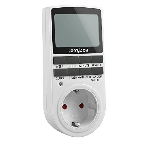 Jerrybox Temporizador Digital Programable, Enchufe Programador Diario / Semanal, Ahorrar Energía y Dinero