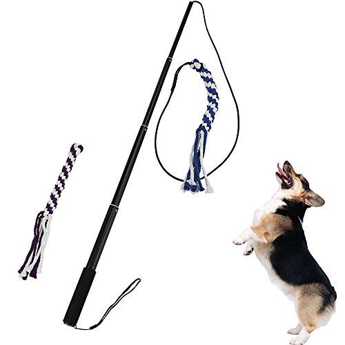 Cuerda con polo para tirar, juguete para perro, cuerda de mezcla de algodón trenzado, juguete interactivo para tirar, perseguir, morder, entrenar, de Ang