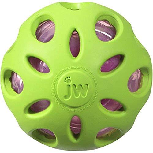 JW JW47014 Juguete Crackle Ball Medium, Pelota De Goma con Un Corazón De Plástico Embotellado para Perros, M