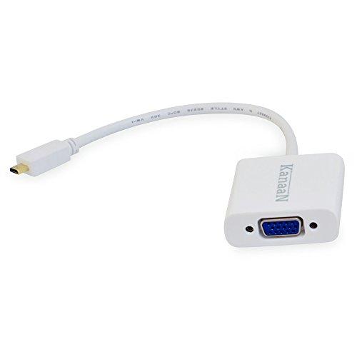 KanaaN KN40542 - Cable adaptador de Micro HDMI a VGA con salida de audio, color blanco