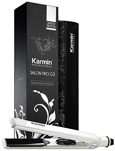 Karmin G3 Salon Pro - Plancha de pelo profesional, de cerámica y turmalina, color blanco