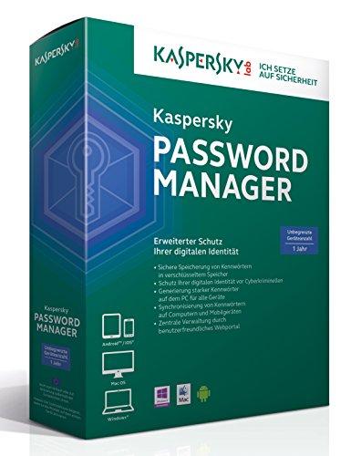 Kaspersky Lab Password Manager - Software de seguridad de datos (50 MB, 1024 MB, Windows 10/8/7/Vist/XP Mac Android IOS, Alemán, Completo, 1 licencia(s))