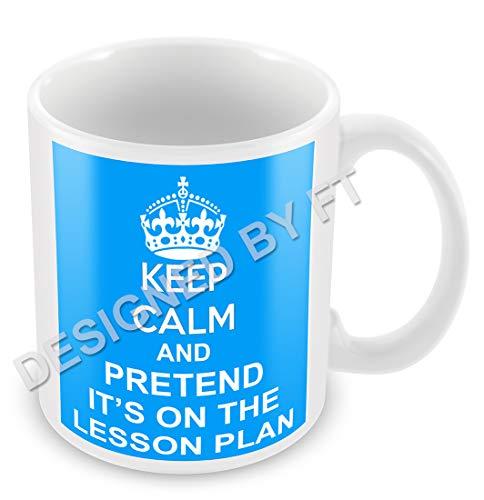 Keep Calm and Pretend Its On The Lesson Plan Baby Blue Mug Cup Gift Retro by GrassVillageTM