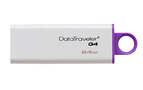 Kingston DataTraveler - Memoria USB 3.0, 64 GB, color blanco/púrpura