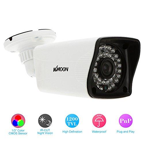 KKmoon 1200TVL Cámara de Vigilancia 1/3 CMOS IR-CUT CCTV Impermeable Sistema de Seguridad PAL