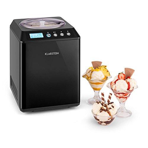 Klarstein - Vanilly Sky Family , Heladera , Yogurtera , Máquina de helados , Refrigeración retardada , Pantalla LED , 250 W , 2,5 litros , Vaso medidor de tamaño de una copa , Negra