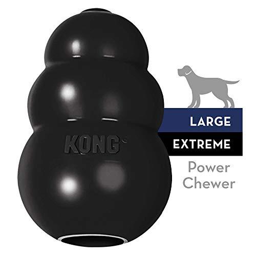 KONG - Extreme - Juguete de robusto caucho natural negro - Para morder, perseguir o buscar - Raza L