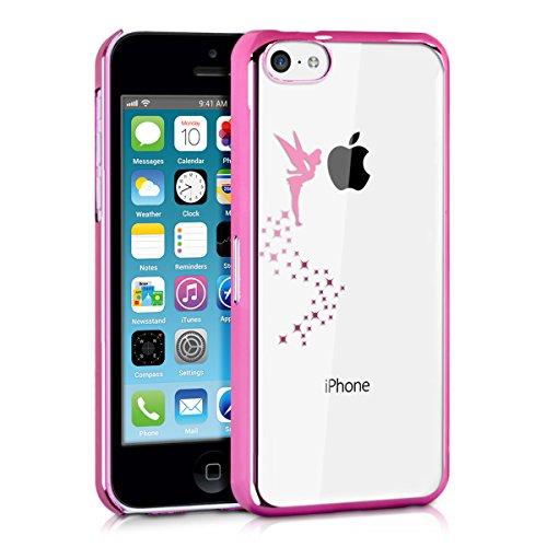 kwmobile Elegante y ligera funda Crystal Case Diseño Hada para Apple iPhone 5C en rosa fucsia transparente