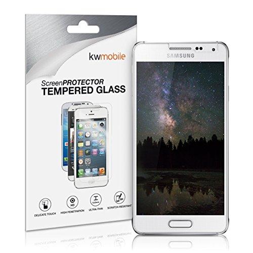 kwmobile Protector de Pantalla para Samsung Galaxy Alpha - Cristal Templado [Transparente] - Vidrio [Completo] para Display de móvil