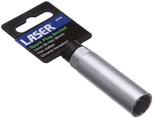 Laser 4376 - Llave para bujías (14 mm x 65 mm, 12 puntos, 3/8", 9,52 mm)