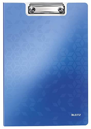 Leitz WOW 41990036 - Carpeta con pinza y tapa, Capacidad para 75 hojas A4, Azul metalizado