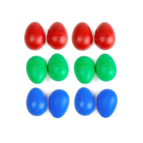LEORX Percusión plástico huevo Musical Maracas huevo cocteleras juguetes para niño niños 12pcs (Color al azar)