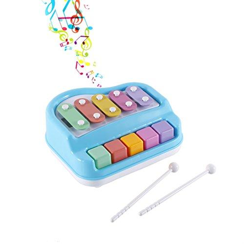 LESHP Juego Interesante (Azul) Instrumentos Musicales,Juguete de Piano,Piano de Ninos,Instrumentos Juguete para Niño,Piano de Animal,Juguetes para Niños