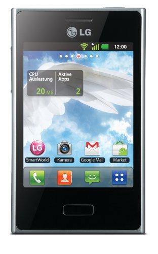 LG Optimus L3 (E400) - Smartphone libre Android (pantalla 3.2", cámara 3.15 Mp, 1 GB, 800 MHz, 384 MB RAM), negro (importado)