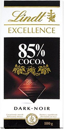 Lindt - Tableta Excellence 85% Cacao 100 g Tb, Paquete de 4