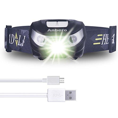 Linterna Frontal LED USB Recargable, Linterna Frontal Cabeza Impermeable para Camping / Pesca / Ciclismo / Carrera / Caza