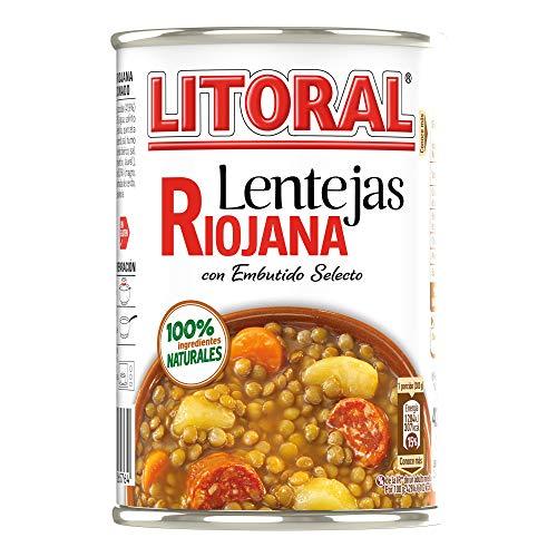 LITORAL Lentejas Riojana - Plato Preparado de Lentejas Riojana Sin Gluten - 430g
