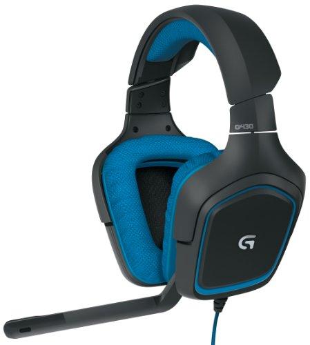 Logitech G430 Binaural Diadema Negro, Azul - Auriculares con micrófono (PC/Juegos, Binaural, Diadema, Negro, Azul, Alámbrico, 2,3 m)