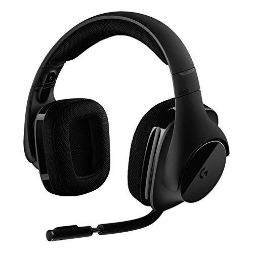 Logitech G533 Auriculares Gaming Inalámbricos, 7.1 Surround DTS Headphone:X Audio Posicional 3D, Transductores 40 mm Pro-G, Micrófono, 2,4 GHz, Puerto USB, Batería de 15 Horas, PC/Mac
