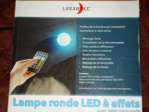 Lunartec - Lámpara LED esférica con efectos de luz e intensidad regulable, con mando a distancia