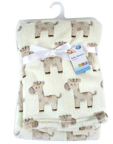 "First Steps" Luxury Soft Fleece Baby Blanket with Cute Giraffe Design 75 x 100cm for Babies from Newborn