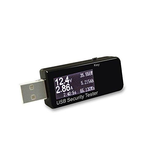 lzndeal Detector de la Corriente del Voltaje del USB del LCD de la exhibición de Digitaces 3V-30V Mini Meter móvil del probador del Cargador del USB de la energía